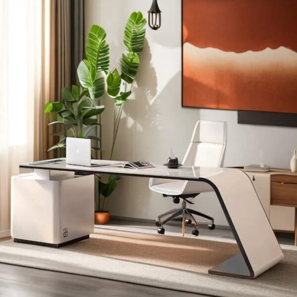 Sintered Stone Office Desk & Chair - Image 2