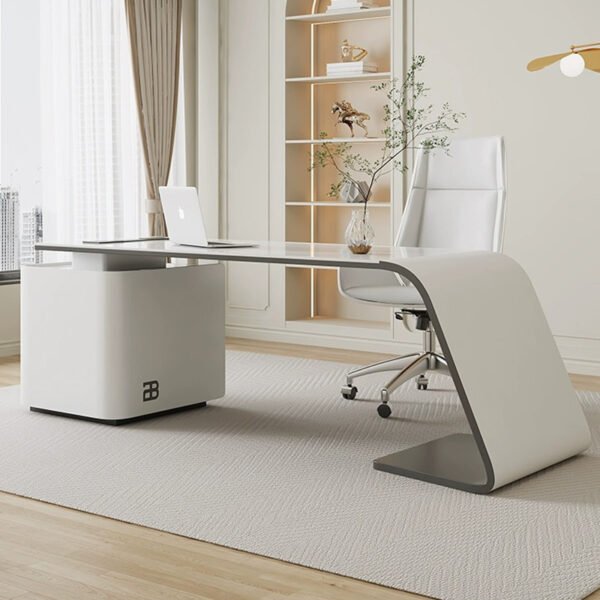 Sintered Stone Office Desk & Chair - Image 3