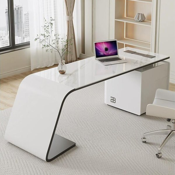 Sintered Stone Office Desk & Chair - Image 4
