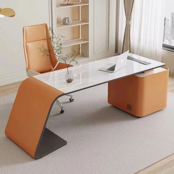 Sintered Stone Office Desk & Chair - Image 5